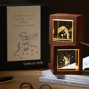 Chữa bệnh pha lê <span class=keywords><strong>Cube</strong></span> Laser khắc Hành Tinh Trái tim Galaxy Glass <span class=keywords><strong>Cube</strong></span> với gỗ Led khung cơ sở cho trẻ em món quà sinh nhật - Product Image 6