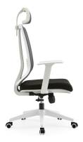Chaise de bureau en maille PVC à hauteur réglable avec appui-tête réglable, roulettes pivotantes et structure en acier inoxydable pour chambre à coucher