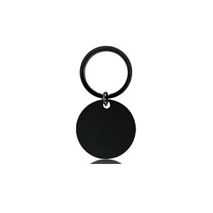 Black Color Round Heart Bone Tag Shape Blank Stainless Steel <b>Keychain</b> DIY Laser UV Printing Metal Keyring Fashion - Product Image 2