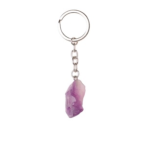 2026 Wholesale Special Multicolor Raw Crystals Healing Stones Keychain Purple Fluorite Gemstone Key Chain for Gifts