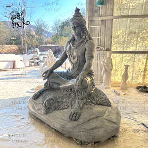 Statue de Dieu hindou en <span class=keywords><strong>pierre</strong></span> naturelle sculptée à la main, nouvelle conception BLVE, grande <span class=keywords><strong>sculpture</strong></span> de Shiva en marbre bleu avec socle - Product Image 1