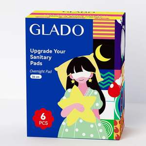 Vente flash Serviettes hygiéniques jetables organiques GLADO GLW-004 CE Ultra-fines Haute absorption Respirantes Anion Ailes - Product Image 2