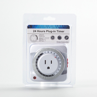Minuteur mécanique d'intérieur 24 heures, robuste, à brancher, compatible NFC, pour prise US