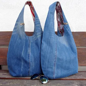 Groothandel Custom Logo Goedkope Prijs Shopper Shoulder Shopping Vintage Single Handtassen Jeans Draagtas Voor Vrouwen