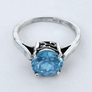 แหวนพลอยบุษราคัมสีฟ้างานแต่งงานผู้หญิงของขวัญผู้หญิง925เครื่องประดับเงินสเตอร์ลิงเครื่องประดับแหวนเงินแท้ขายส่งเป็นจำนวนมาก - Product Image 1