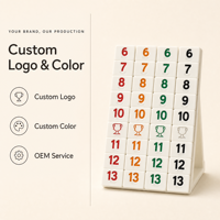 Jeu de tuiles numérotées en mélamine OEM ODM avec logo personnalisé, 106 tuiles, support inclus, pour le plaisir familial, 2 à 4 joueurs, soirée de jeux, vente en gros