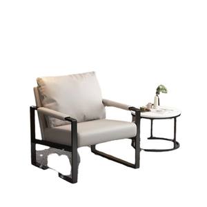 Fauteuil simple de style nordique, structure en cuir, fauteuil de salon, design ergonomique, utilisation en appartement de petite taille - Product Image 5