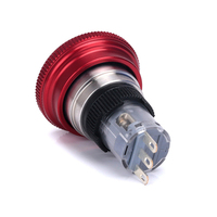 Saklar Tombol Tekan Logam Berkualitas Tinggi 12-24v ON OFF Self Locking Berlapis Krom Kuningan 16mm untuk Darurat 1NO1NC