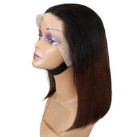 Perruques Lace Front Bob Droit 1BT4 Brésiliennes 10A en Brun avec Dentelle 13x4 Entièrement Tissées à la Main Longueurs 7-14 Pouces