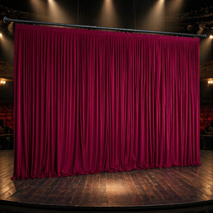 เราจัดหาผ้าม่านเวทีแบบถอดได้สำหรับโรงโอเปร่า ทำจากผ้ากำมะหยี่ฝ้าย 100% ทนไฟ ดีไซน์หรูหราสไตล์วินเทจ ผลิตตามสั่ง - Product Image 2
