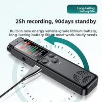 Enregistreur vocal professionnel HD avec réduction de bruit, clarté à une touche, enregistrement ultra-longue durée, fonctionnement activé par la voix, musique professionnelle, USB