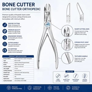 Cortador de Huesos Quirúrgico Al Mida Healthcare, Tamaño Personalizado, Pinzas de Corte Ortopédicas Manuales, Certificación CE Clase II ISO13485, Garantía de por Vida - Product Image 6