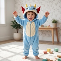 Michley usine en gros confortable idée cadeau de vacances 2026 bleu volant Dragon et renard motif peluche flanelle Onesie parfait bébé présent