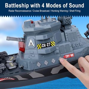 Ensemble de sauvetage de bateau de patrouille à roue libre avec lumières et sons Embarcation de glisse avec dériveur et aéronef sans pilote (UAV) Pretend Play Maritime Adventures - Product Image 4