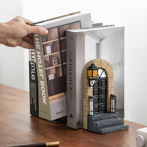 European Style Door Bookend Light Up Resin Home <b>Decoration</b> For Study Desk Craft Ornament - Product Image 4