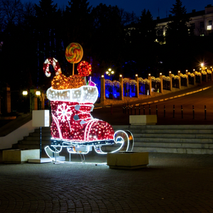 Christmas Boot Motif <b>Lights</b> LED Santa Boot Shape Outdoor Waterproof Holiday Decoration - Product Image 1