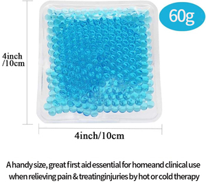 HANERSHI Sac carré réutilisable personnalisé pour froid et chaleur avec billes de gel rafraîchissantes douces, poche de glace 10x10cm pour soulagement du stress et de la douleur - Product Image 3