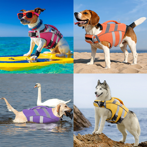 เสื้อชูชีพสุนัขพร้อมแถบสะท้อนแสงปรับได้ชุดว่ายน้ำสุนัขสำหรับสัตว์เลี้ยงลอยน้ำได้สูง - Product Image 4