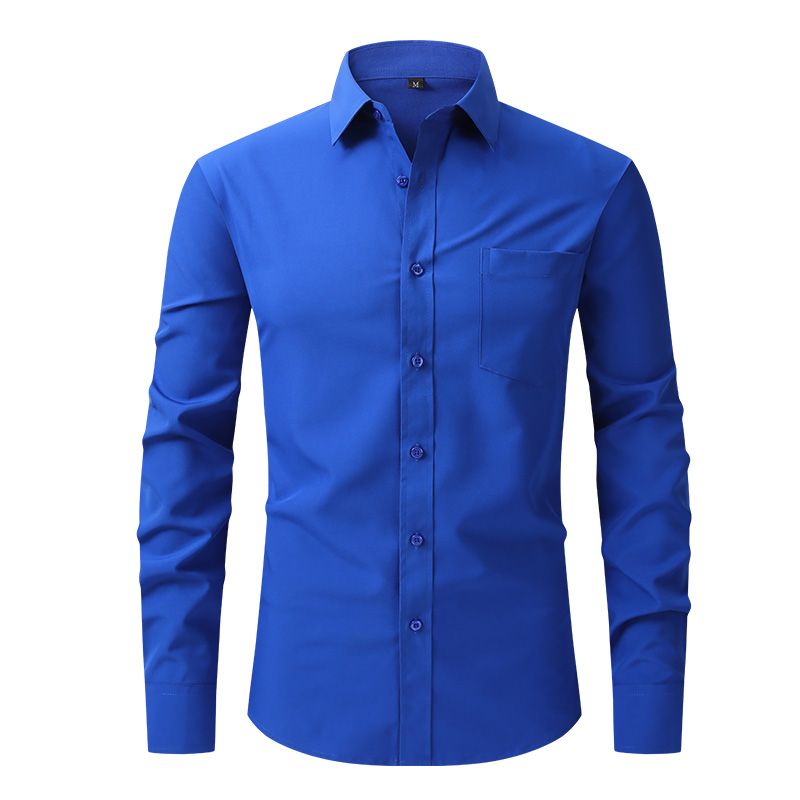 Wholesale Custom Men's Long Sleeve Slim Fit Anti-Wrinkle Autumn Business  Tuxedo Shirts High Elastic