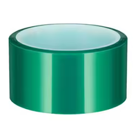 Ruban adhésif thermique en silicone résistant aux hautes températures, ruban adhésif en PET à une face, polyester vert pour le masquage et l'isolation