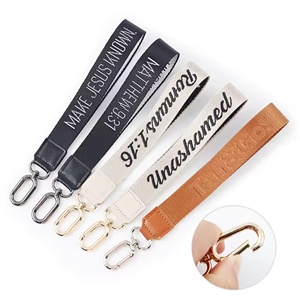 Cordón de poliéster personalizado para llavero con logotipo bordado de alta calidad y pulsera tejida - Product Image 5