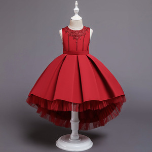 Robe de princesse pour enfants, rose, jupe tutu évasée, costume de demoiselle d'honneur, tenue de spectacle - Product Image 2
