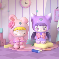 Figurines miniatures en PVC tendance BOP TOYS QUBII - Série Château Animalier Jour & Nuit - Boîte mystère complète - Échelle 1/12 - Ornements de présentation