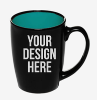 Mug à café en céramique bicolore au design classique, 12 oz, impression de logo personnalisé, cadeau promotionnel d'entreprise, vente en gros