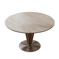 Table à manger extensible de luxe en pierre frittée, table ronde convertible pour petits espaces