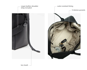 Tas Popok Bayi Kapasitas Besar Ringan Tahan Air Bahan Kulit PU Tas Ransel Ibu - Product Image 3