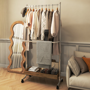 <b>Clothes</b> <b>Rack</b> Stainless Steel Silver Color Portable Standing Type Coat And Cap Organizer For Living Room Bedroom Use - Product Image 1