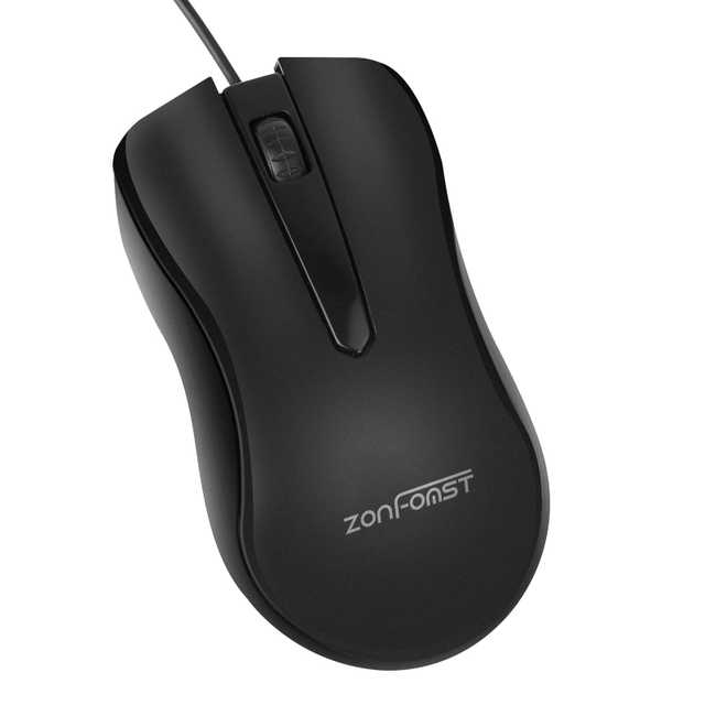 ZonFomst USB Optical Wired Mouse 1000DPI Portable PC Laptop Computer Easy Click Ergonomic Design for Office Home Right Gaming