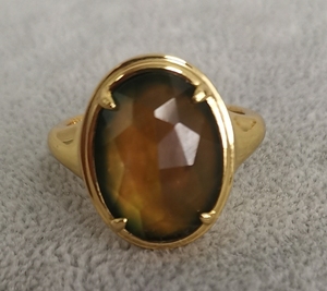 Anelli Luminosi che Cambiano Colore con Controllo della Temperatura, Anello dell'Umore Personalizzabile Sfaccettato Ovale per Donne, Gioielli in Argento Sterling 925 - Product Image 3