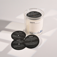 Couvercle anti-poussière pour emballage de bougie personnalisé noir mat avec logo blanc Protecteurs goutte à goutte de bougie Couvercles de bougie en papier