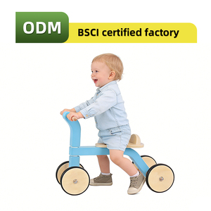 Jouets écologiques pour tout-petits, tricycle à pousser, vélo d'équilibre en <span class=keywords><strong>bois</strong></span> sans pédales, <span class=keywords><strong>scooter</strong></span> pour enfants, trotteur pour bébé - Product Image 2