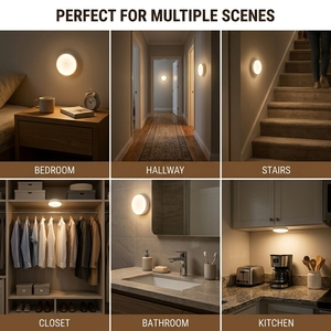 Lampe LED sans fil rechargeable à détecteur de mouvement PIR, 3 températures de couleur, magnétique, pour chambre, placard, armoire, escalier - Product Image 3