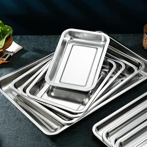 Plateaux de rangement en acier inoxydable pour nouilles et saucisses vapeur, plats à fruits, assiettes de cuisson pour pâtisseries et aliments, pour restaurants, hôtels et cuisines - Product Image 5