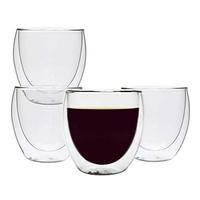 Tasses à expresso en verre Borosilicate transparent, personnalisées et écologiques, verres à Double paroi, tasse à Cappuccino 8oz, tasse à café