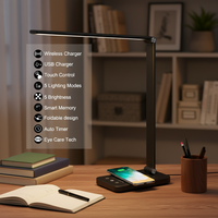 Lampe de table LED sans fil blanche avec port de charge USB, éclairage moderne à 5 niveaux de luminosité, flexible, simple, veilleuse