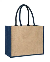 Sac fourre-tout de mariage en jute laminé multifonctionnel Sac à provisions en toile de jute de couleur naturelle pour la publicité