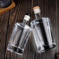 Vente en gros de bouteilles en verre cristal pour vin, whisky et brandy (100ml, 500ml, 750ml) avec bouchon en liège