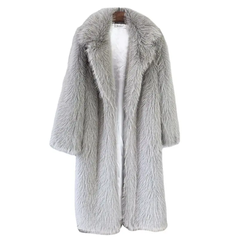 2023 New Arrived Women Long Sleeve Faux Fur Jacket Fashionable Ladies Long Fur Coat