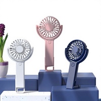Ventilateur portable rechargeable USB Type-C de qualité supérieure à 5 vitesses avec crochet rotatif et support pour téléphone, idéal pour la randonnée en extérieur et l'utilisation sur bureau