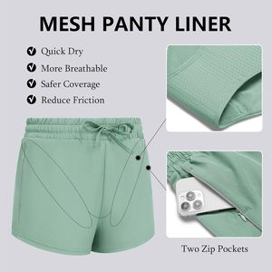 FOXA Short de course pour femme, séchage rapide, taille haute avec poches, short de sport - Product Image 3
