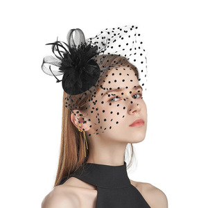 Épingles à <span class=keywords><strong>cheveux</strong></span> en maille pour mariée, avec plumes et fleurs, pour bal de promo, modèle ZQKJM2312 - Product Image 4
