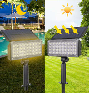 Projecteurs solaires LED WOSEN IP65 étanches pour jardin et aménagement paysager, batterie rechargeable, commande sans fil, angle de faisceau de 120° - Product Image 2