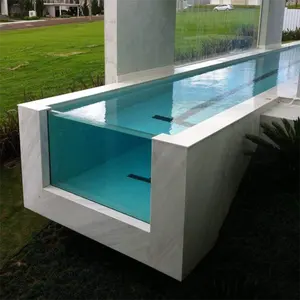 Piscina acrílica grande decorativa 100% transparente para piscina em acrílico novo estilo de 100 mm de espessura
