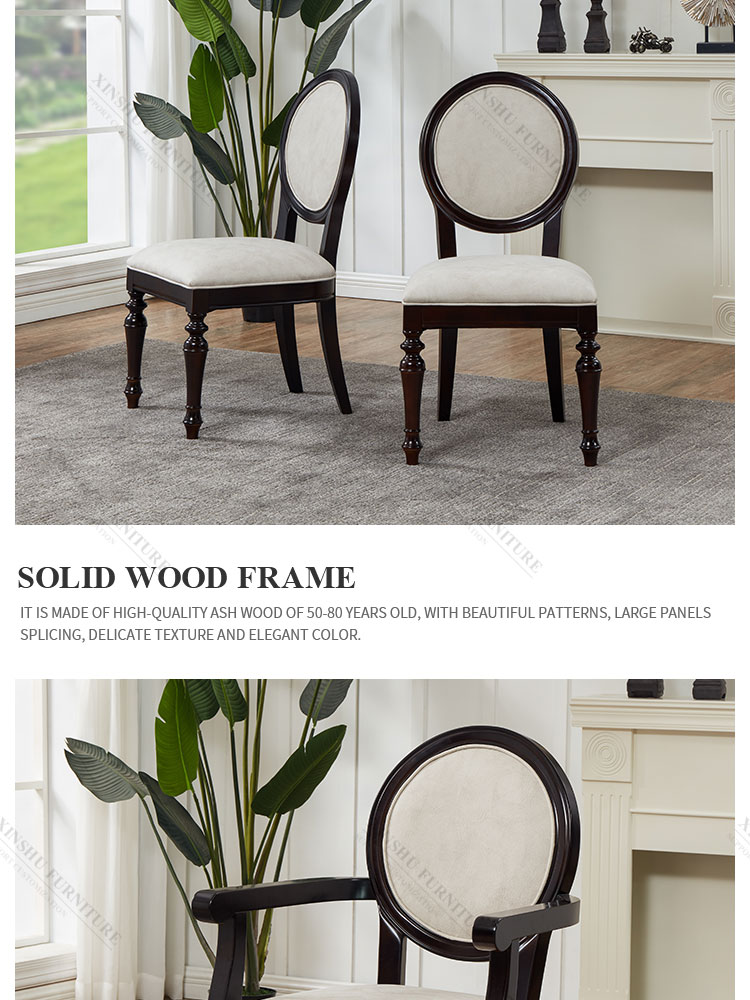 American Home Technology Cloth High-end Restaurant Furniture Simple All Solid Wood Negotiation Chair Reception Chair