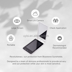 Uyisi 스마트 UV LED 포켓 미러 충전식 무선 자외선 차단제 메이크업 화장대 배터리 작동 UV 감지 매직 미러 - Product Image 5