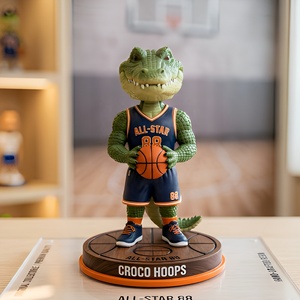 Figurine de crocodile en résine personnalisée en gros, mascotte de sport, jouet à tête oscillante, décoration de <span class=keywords><strong>chambre</strong></span>, peinte à la main - Product Image 1